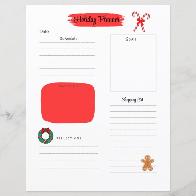 Page Planificateur de vacances de Noël (Devant)