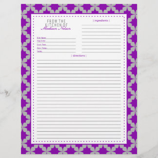 Page Recette de l'étoile rétro violet