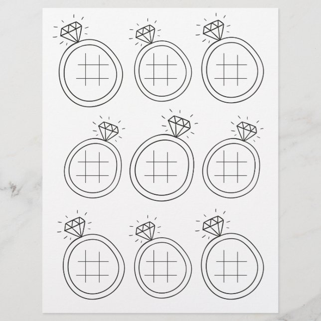 Page Tic Tac Toe Mariage d'activité (Devant)