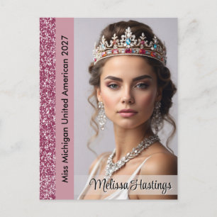 Pageant Autograph Card Mini Glitter Berry Photo