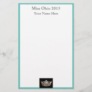 Pageant Crown & Custom Name Stationery Sheets