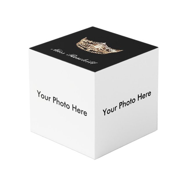Pageant Crown Custom Photo Cube (Front Angled)