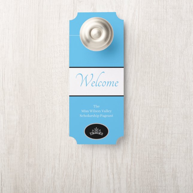 Pageant Crown Door Hanger Welcome Custom Name (On Knob)