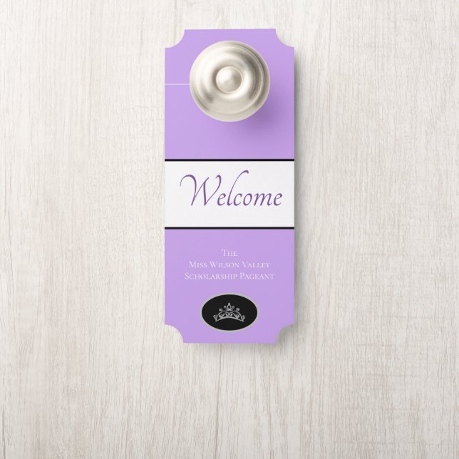 Pageant Crown Door Hanger Welcome Custom Name (On Knob)