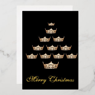 Pageant Crown Flat Foil Holiday Card