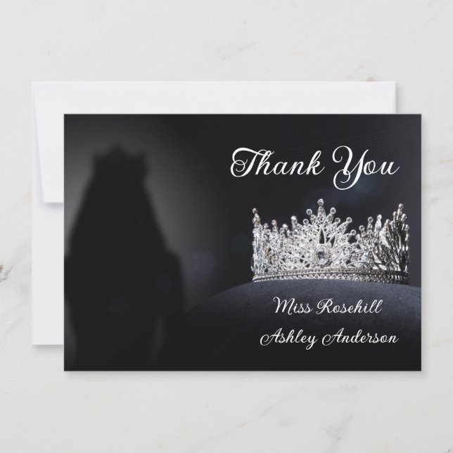 Pageant Crown Flat Thank You Card (Front)