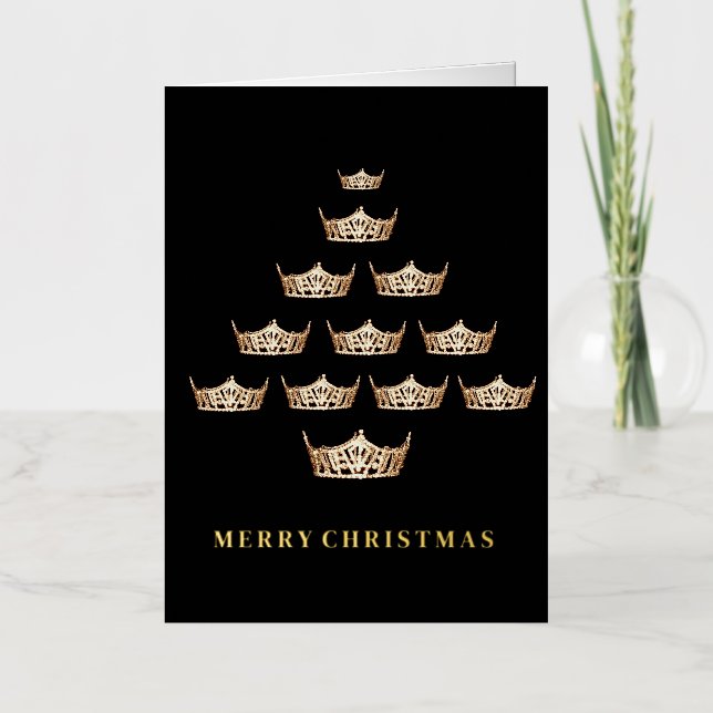 Pageant Crown Folded Foil Holiday Card (Front)