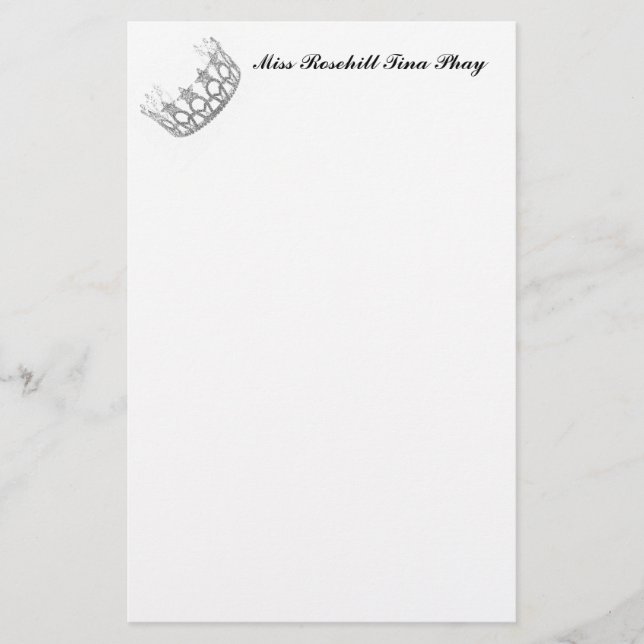 Pageant Crown Stationery Paper (Front)