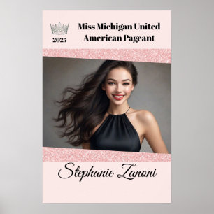 Pageant Door Poster Banner Rose Gold Glam