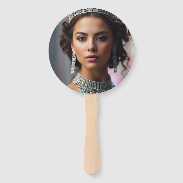 Pageant Face on a Stick | Set of 10 Hand Fan (Front)
