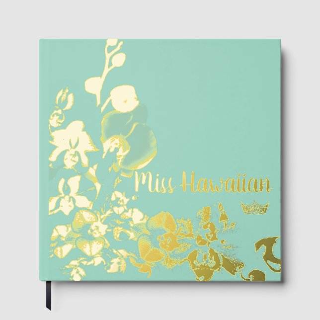 Pageant Foil Orchids Crown Scrapbook  Guest Book (Front)