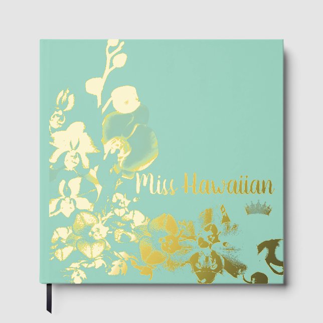 Pageant Foil Orchids Crown Scrapbook  Guest Book (Front)