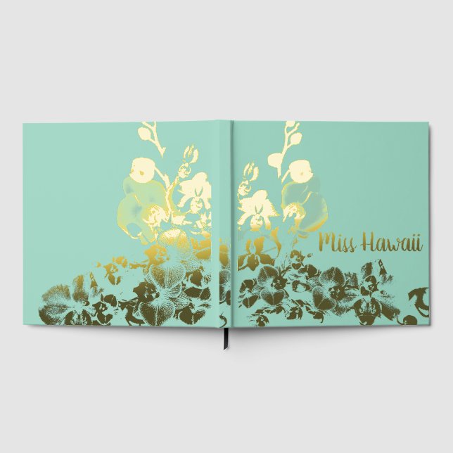 Pageant Foil Orchids Scrapbook  Guest Book (Full)