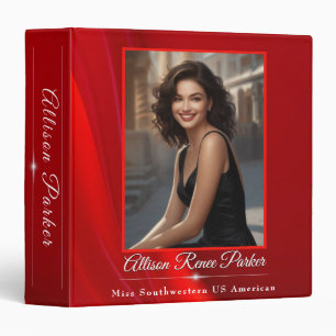 Pageant Notebook Binder Shiny Red for Pageant Prep