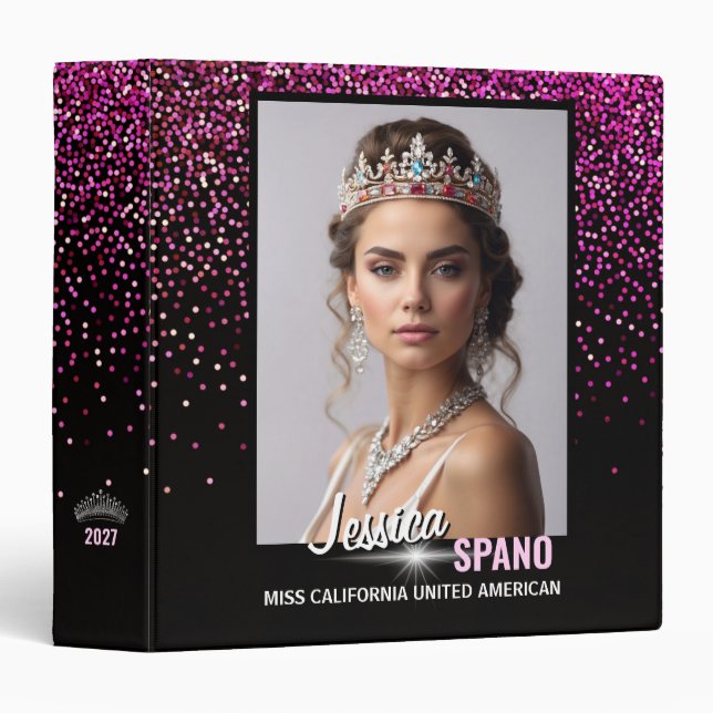 Pageant Notebook Pink Glimmer Photo Binder (Front/Spine)