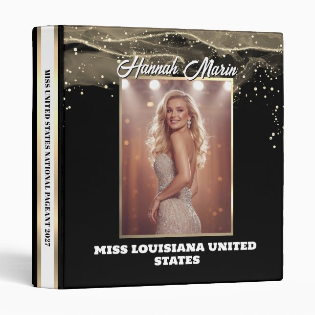 Pageant Notebook Sparkling Champagne Glitter  Binder (Front/Spine)