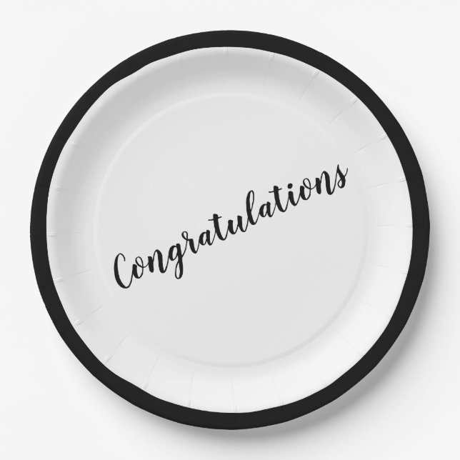 Pageant Party Paper Plate Congratulations (Front)