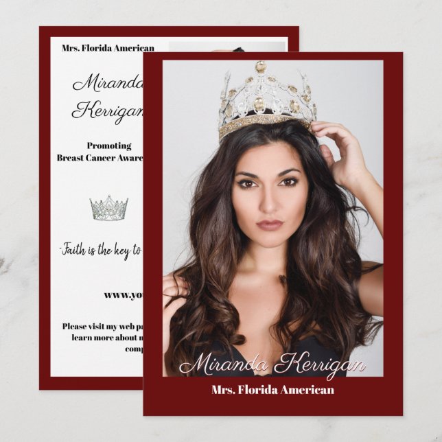 Pageant Photo Autograph Card Border Template (Front/Back)