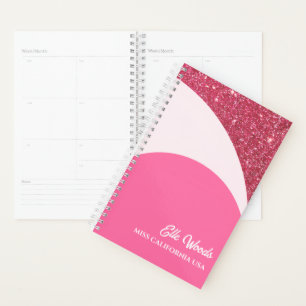 Pageant Planner Calendar Bright Pink Glitter