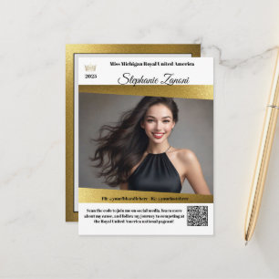 Pageant Promo Autograph Card Gold Shine   QR Code