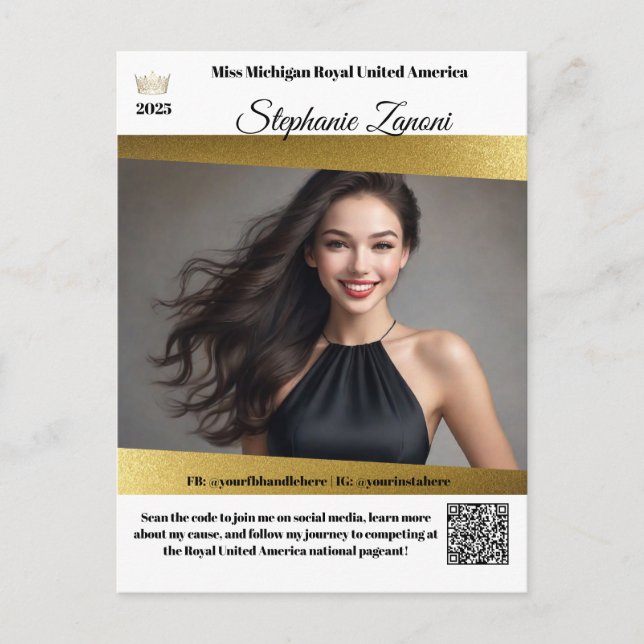 Pageant Promo Autograph Card Gold Shine | QR Code (Front)