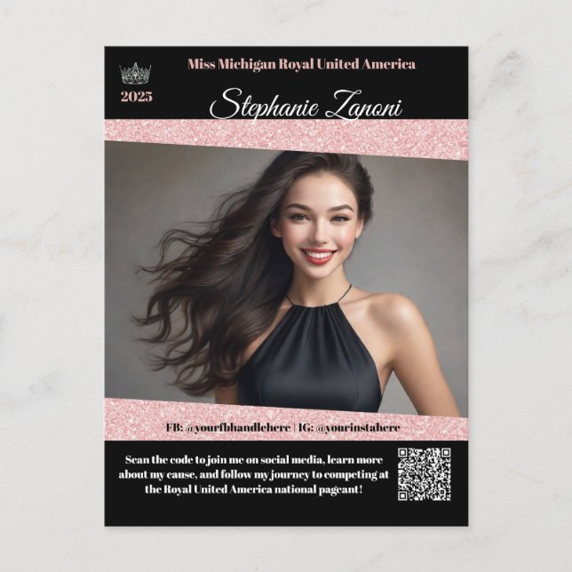 Pageant Promo Autograph Card | QR Code (Front)