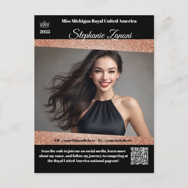 Pageant Promo Autograph Card | QR Code (Front)
