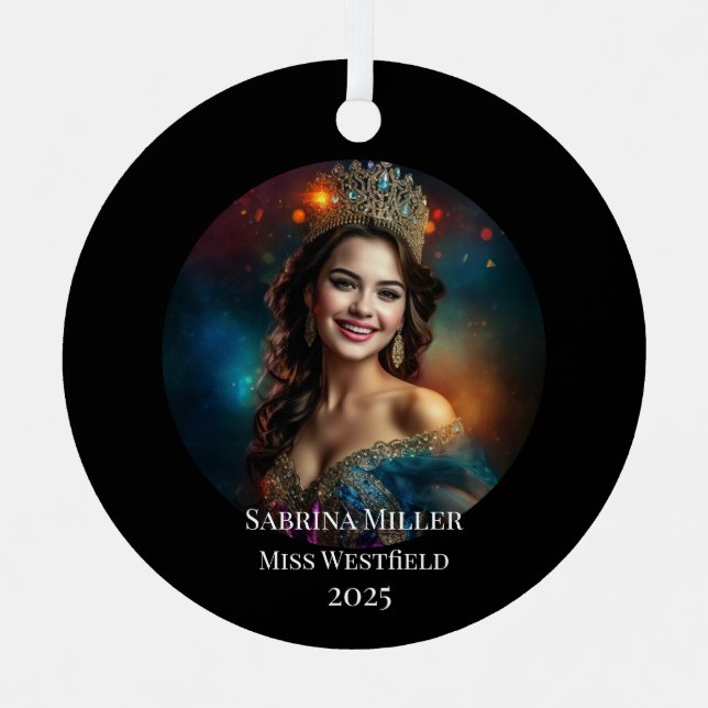 Pageant Queen Metal Christmas Ornament (Front)