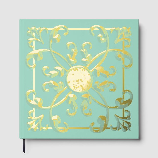 Pageant Real Foil Scrolls Scrapbook Guest Book (Front)