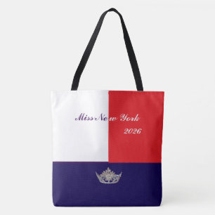 Pageant Silver Crown Tote Bag-Large Red white blue Bag