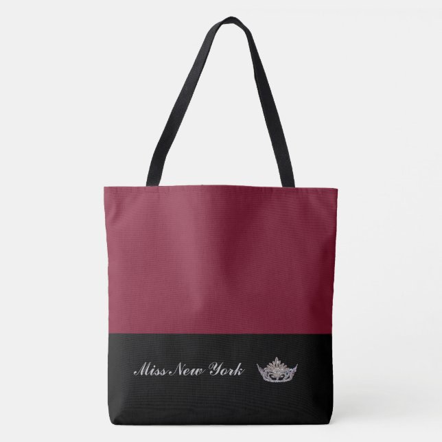 Pageant Silver Crown Tote Bag-Large Wine (Front)
