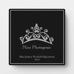 Pageant Silver Tiara Crown Plaque photogénique