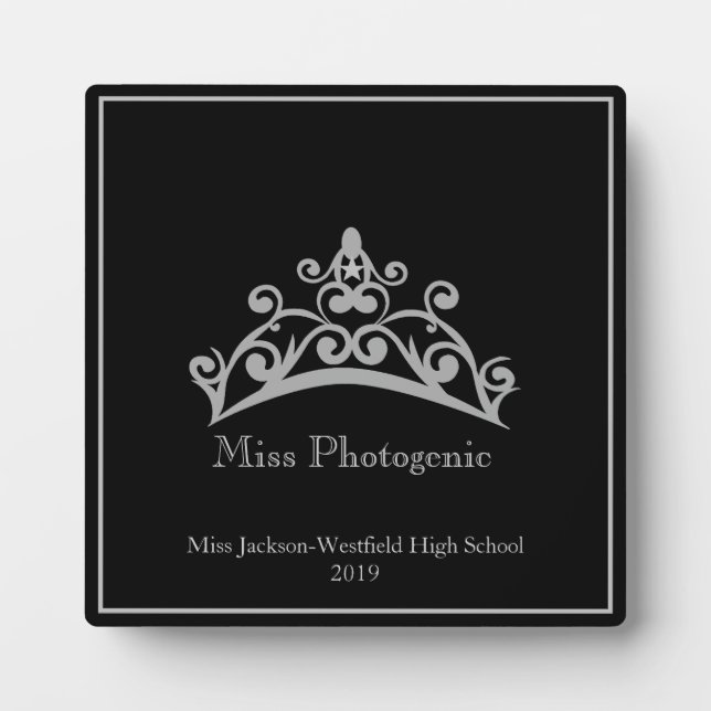 Pageant Silver Tiara Crown Plaque photogénique (Devant)