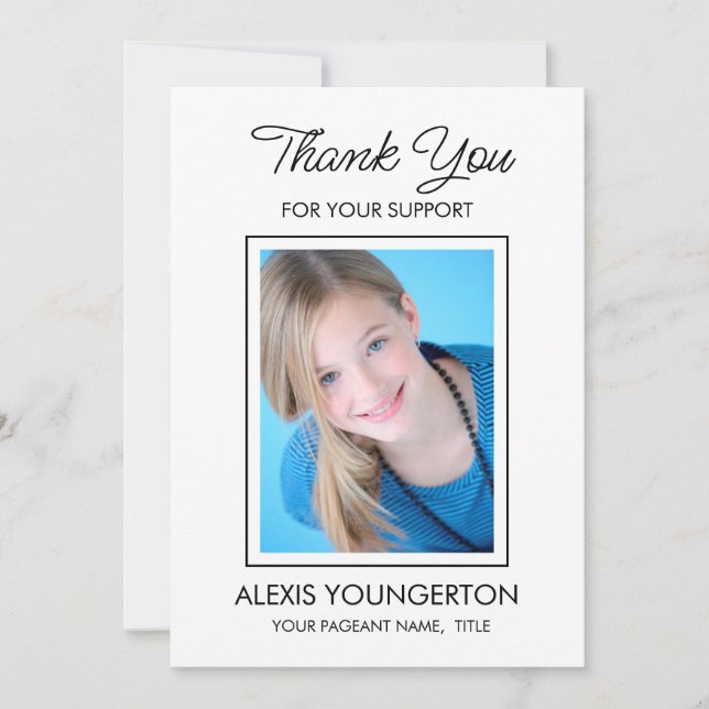 Pageant Sponsor Thank You Photo  Card (Front)