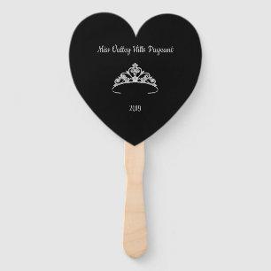 Pageant Tiara Crown Paddle Fan