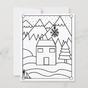 Pages de coloriage des maisons de montagne
