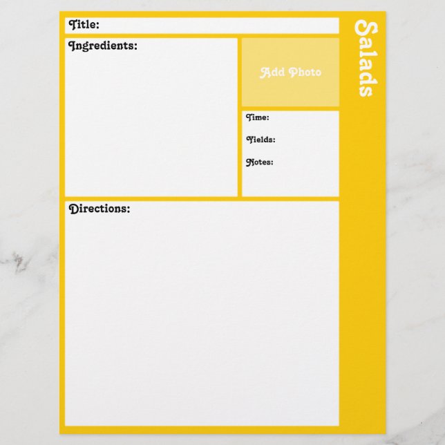 Pages de recette (Jaune) (Devant)