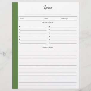 Pages de recette liées au format lettre   Tropical