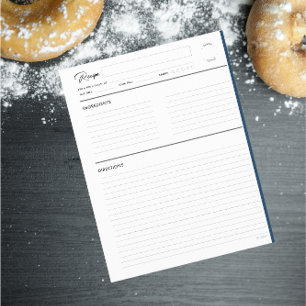 Pages de recette lin moderne en format lettre de m