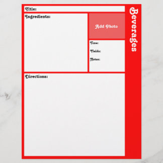 Pages de recette (rouge)