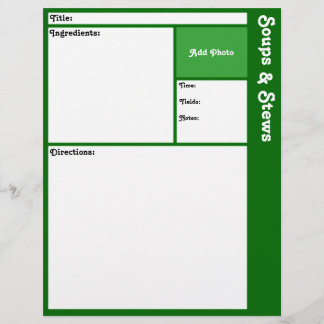 Pages de recette (Vert foncé)