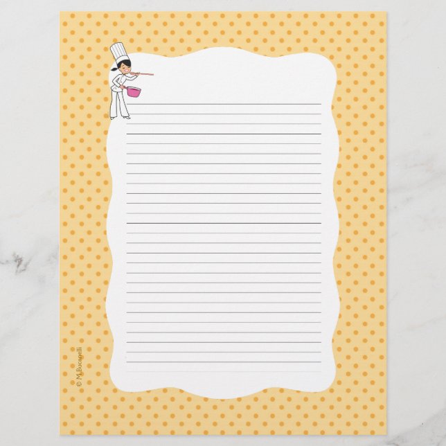 Pages de recettes avec dossier décoratif (Devant)