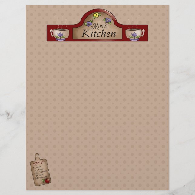 Pages de recettes de cuisine de maman (non-liées) (Devant)