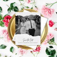 Pages déchirées Enregistrer la date Photo Carte po