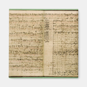Pages from Score of the 'The Art of the Fugue' Magnet