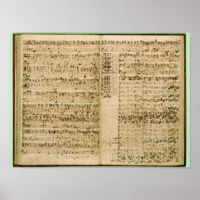 Pages from Score of the 'The Art of the Fugue' Poster (Front)