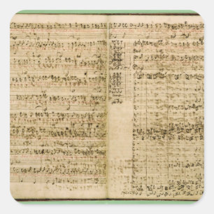 Pages from Score of the 'The Art of the Fugue' Square Sticker