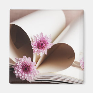 Pages of a Book Made into a Heart Shape Magnet