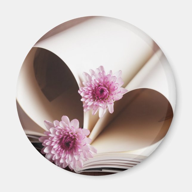 Pages of a Book Made into a Heart Shape Magnet (Front)