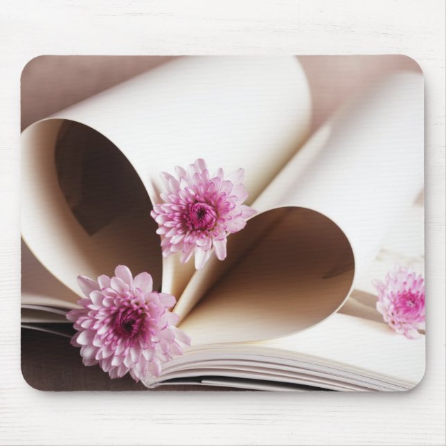 Pages of a Book Made into a Heart Shape Mouse Pad (Front)